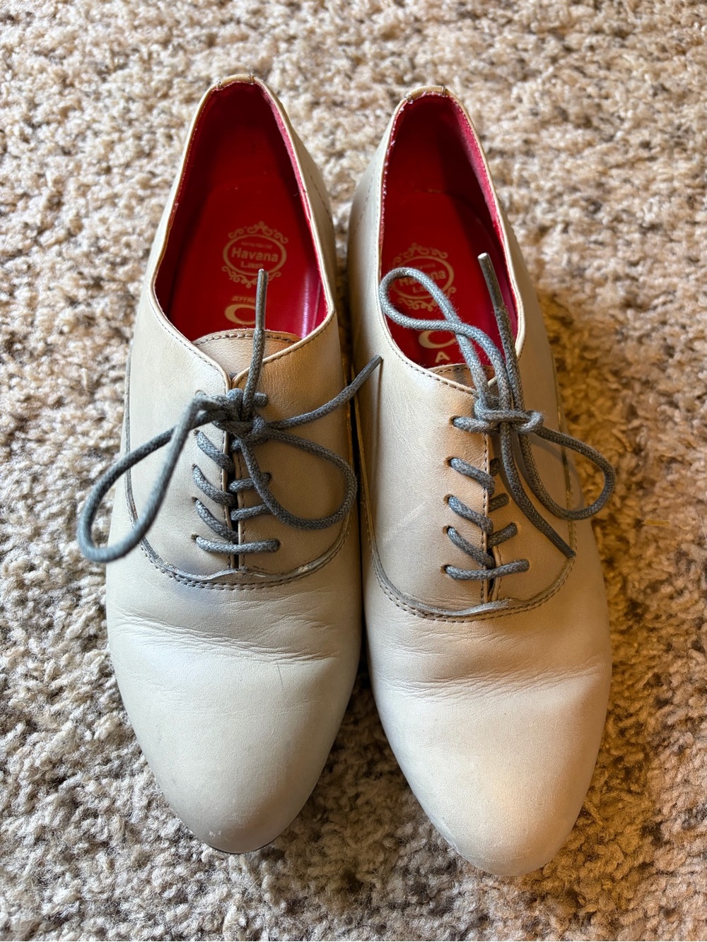 Vintage Jeffrey Campbell Handmade Leather Lace-Up Oxfords